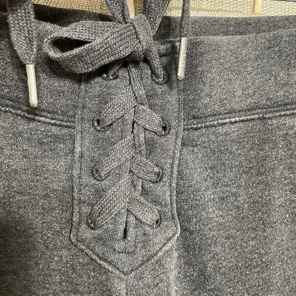 Z Supply Lace Up Jogger Women’s Size M Washed Gray Fleece Soft Tapered Ankle NEW - Picture 5 of 11